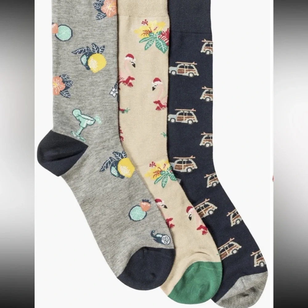 Tommy Bahama 3-Pack Assorted Crew Socks Gift Box